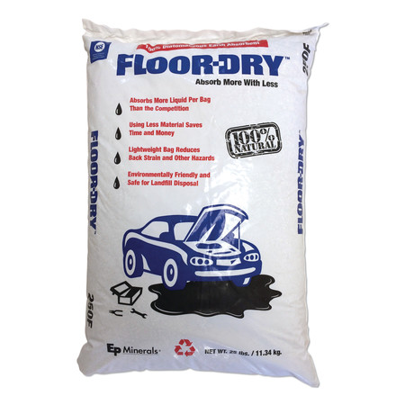 Floor-Dry DE Premium Oil Absorbent, Diatomaceous Earth, 25lb Poly Bag M9825